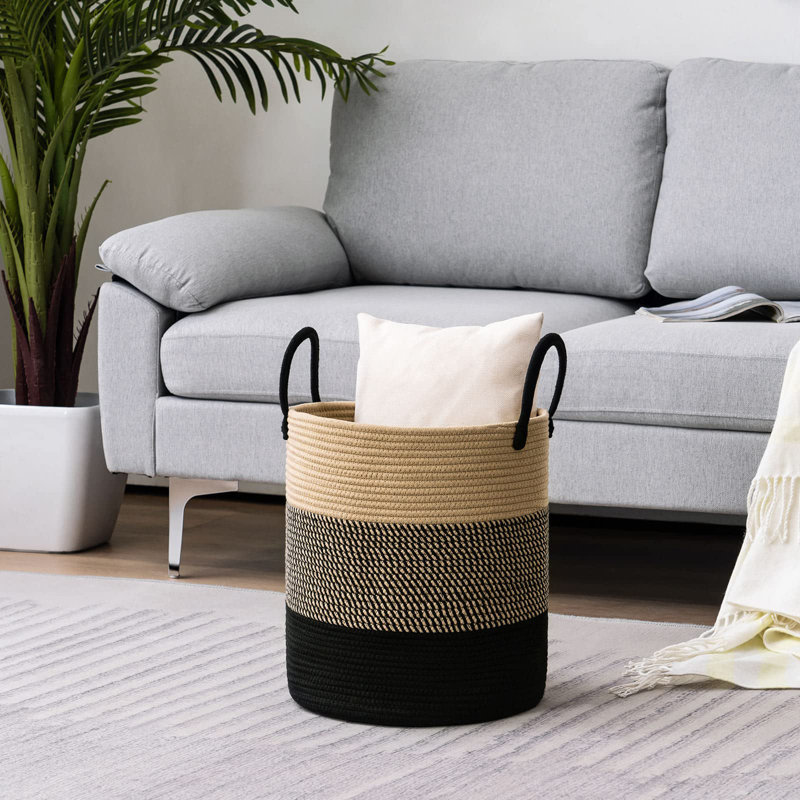 Laundry Basket with Handles, 15.98" H x 14.02" W x 14.02" D