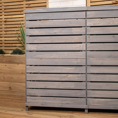 Back Panels Only: Pack of 6 Grey Washed Back Panels Only For SA-BINS Triple Bin Storage
