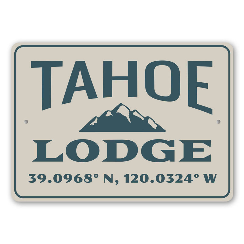 Plaque en aluminium Tahoe Lodge, H 12 po x l 18 po x P 0,06 po