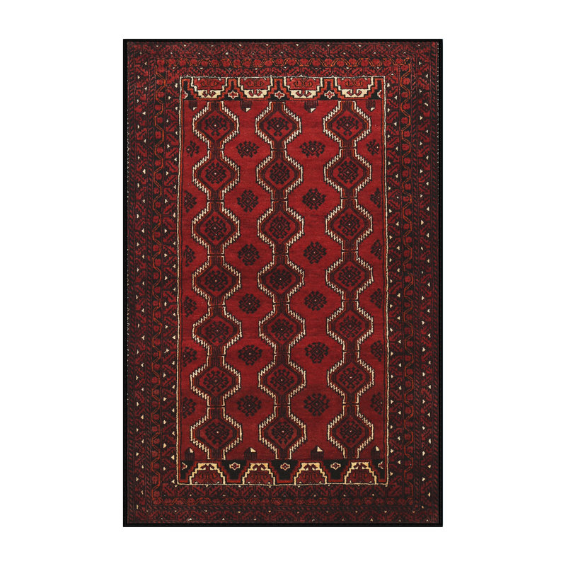 Tapis rouge à motif sud-ouest, Rectangle 7 pi x 9 pi