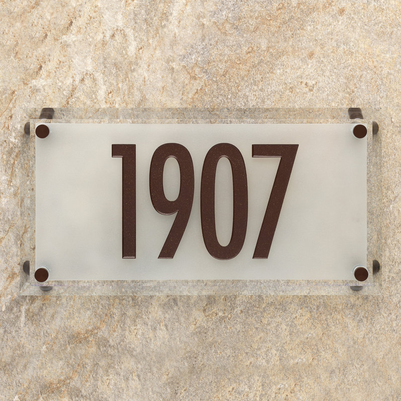 Plaque d'adresse 1 ligne Frura, Bronze foncé, Oui