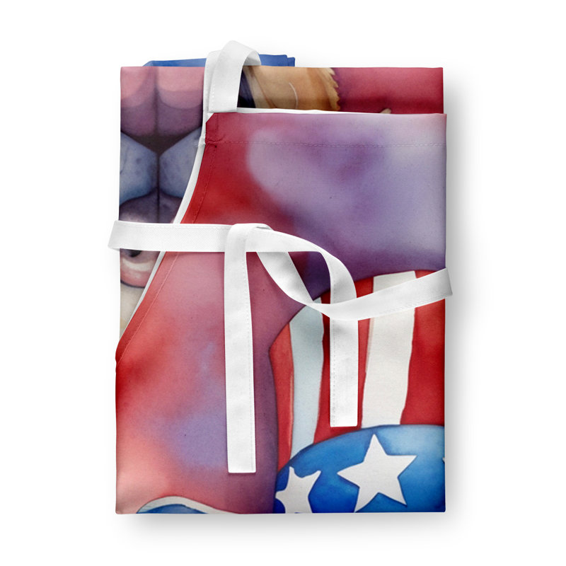 Patriotic American Apron, Light Brown Labrador Retriever