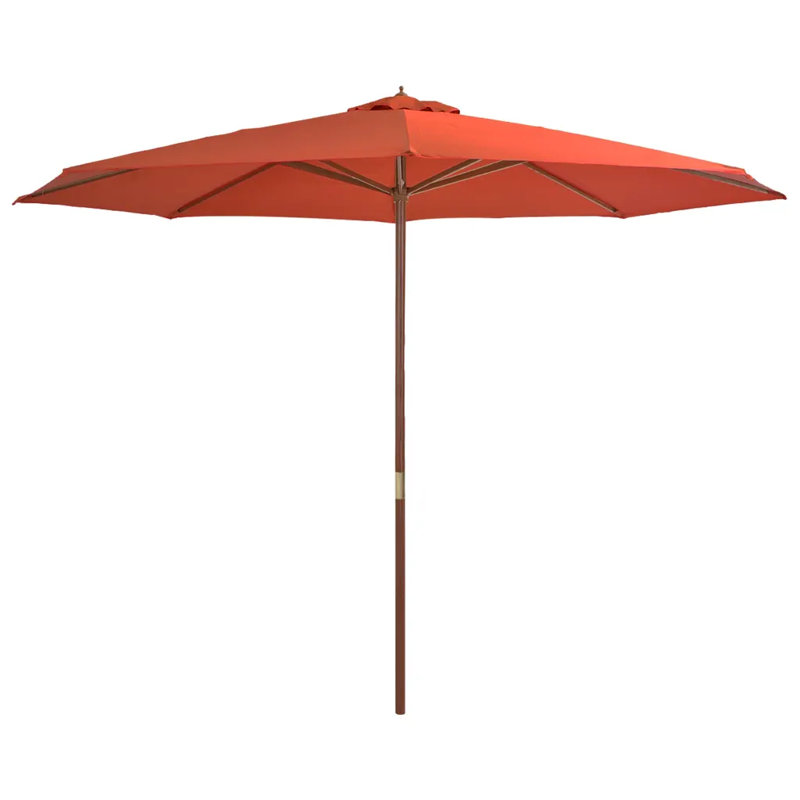 Saxis Outdoor Parasol with Wooden Pole, Orange