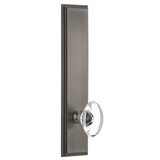Grandeur Carré Tall Plate Passage with Provence Crystal Door Knob