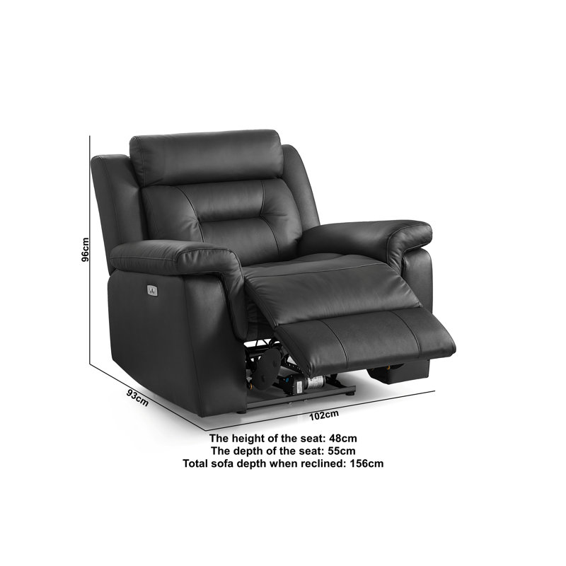 Demea Armchair Genuine Leather Electric Recliner