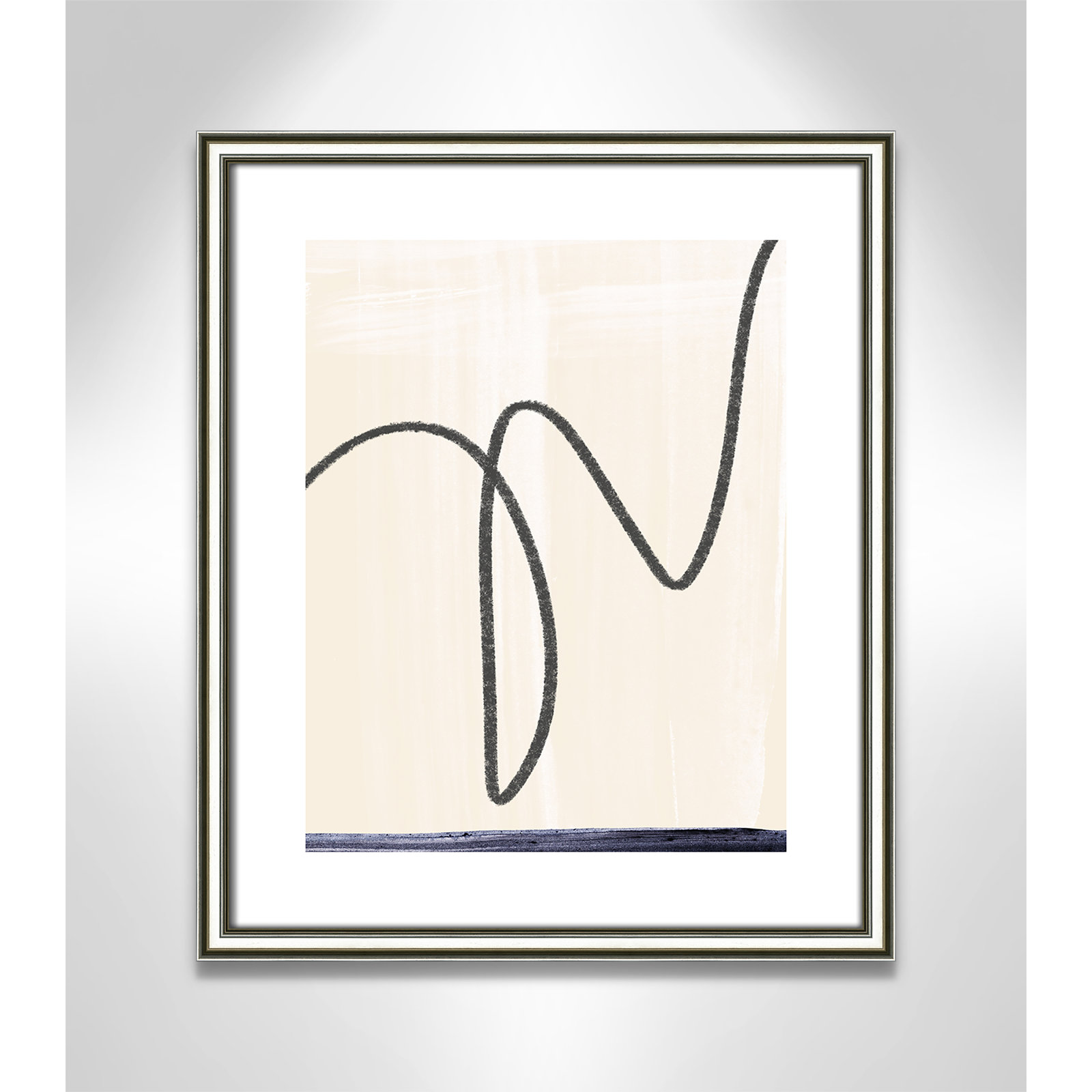Tigerlily "Departured I" Painting, 20.25" H x 17.25" W x 0.88" D, Silver Framed Paper