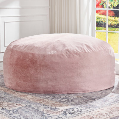 6FT Oversized Pre-Filled Compressed Adult Bean Bag Chair, Fluffy Memory Foam Machine Washable Cover for Living Room Bedroom Dorm Office,Pink