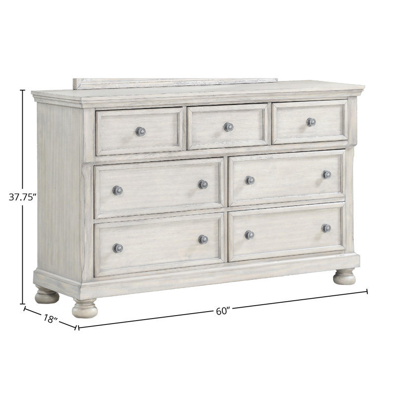 Commode sept tiroirs gris antique, Gris antique