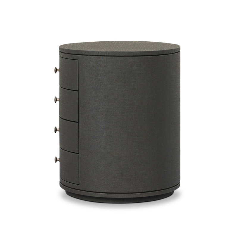 Amelia 4 - Drawer Nightstand, Dark Green Lacquered Linen