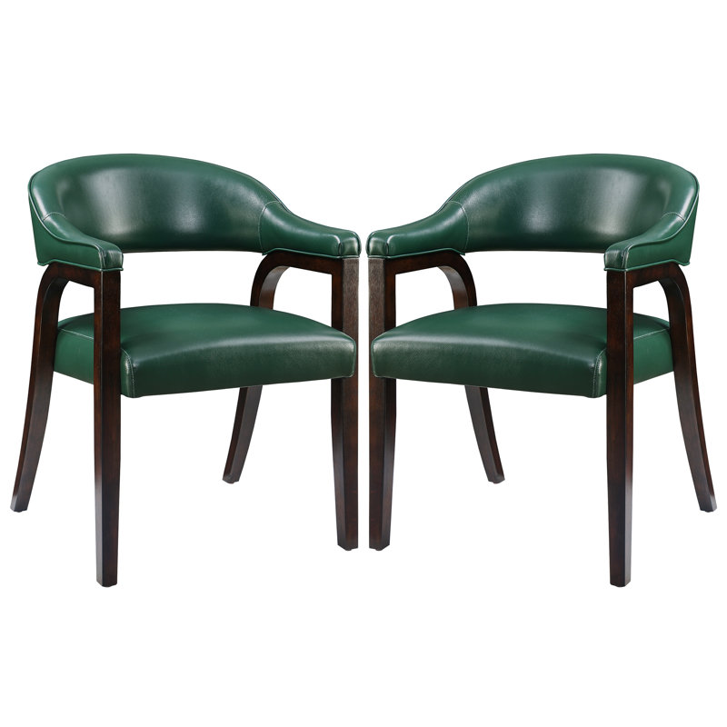 Color Arm Barrel Dining Chair, Green