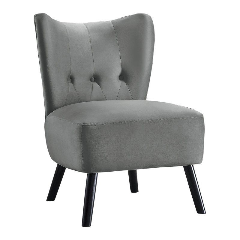 Eleasha Upholstered Slipper Chair, Gray Polyester
