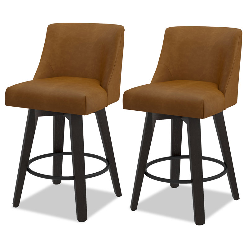 Tabourets de bar et de comptoir Loriell avec structure en bois massif, Tabouret de comptoir (siège d'une hauteur de 26 p, 4