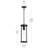 Kagen Matte Black Outdoor Pendant Light with Clear Glass Panels-127392957
