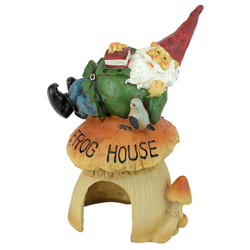 Gnome's Frog House Garden Statue
