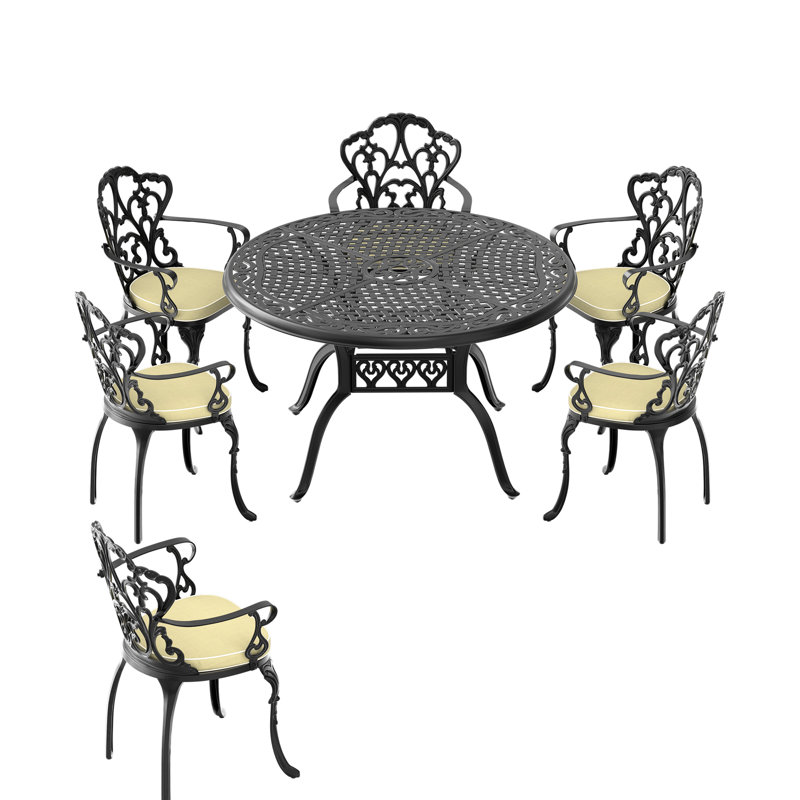 7 chaises d'extérieur - Aluminium, assise ergonomique en fonte d'aluminium empilable, large