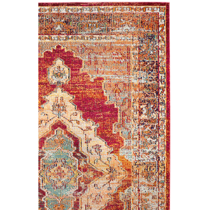 Donnella Orange Area Rug, Runner 2'2" x 13'
