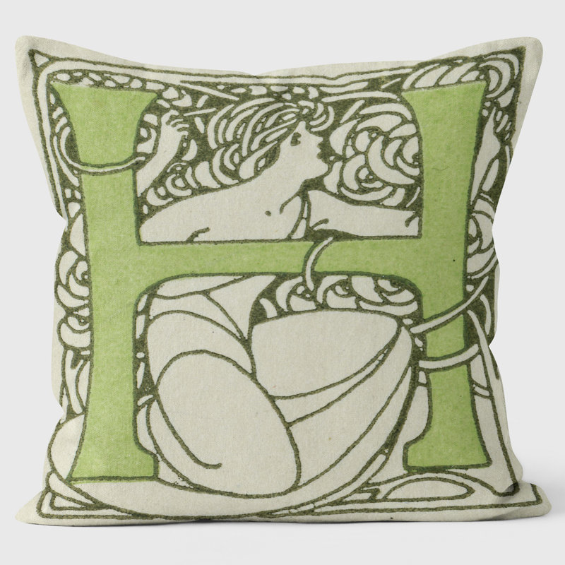 Art Nouveau Alphabet "H" Cushion