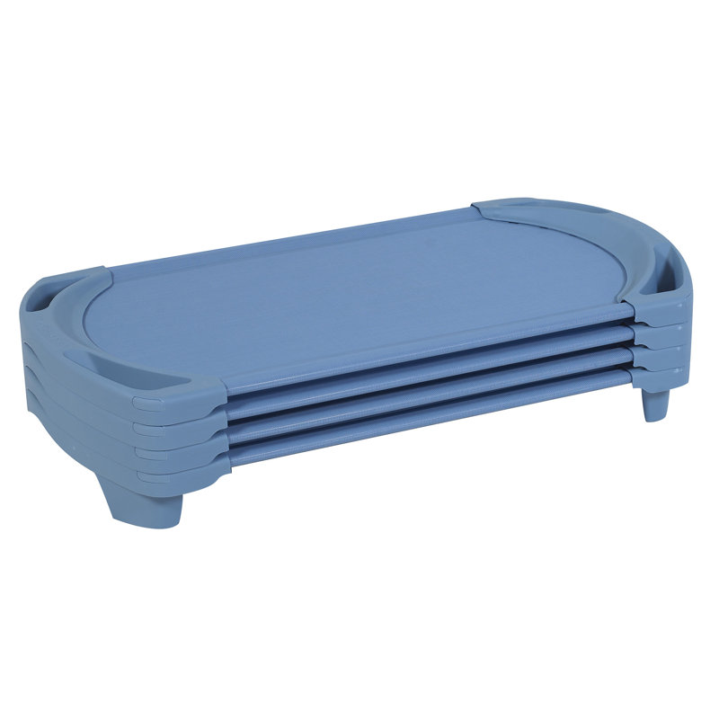 Angeles SpaceLine Daycare Cots for Kids, Kids Toddler Stackable Sleeping Cot for Preschool and Classroom, Toddler Size, Set of 4, Sand