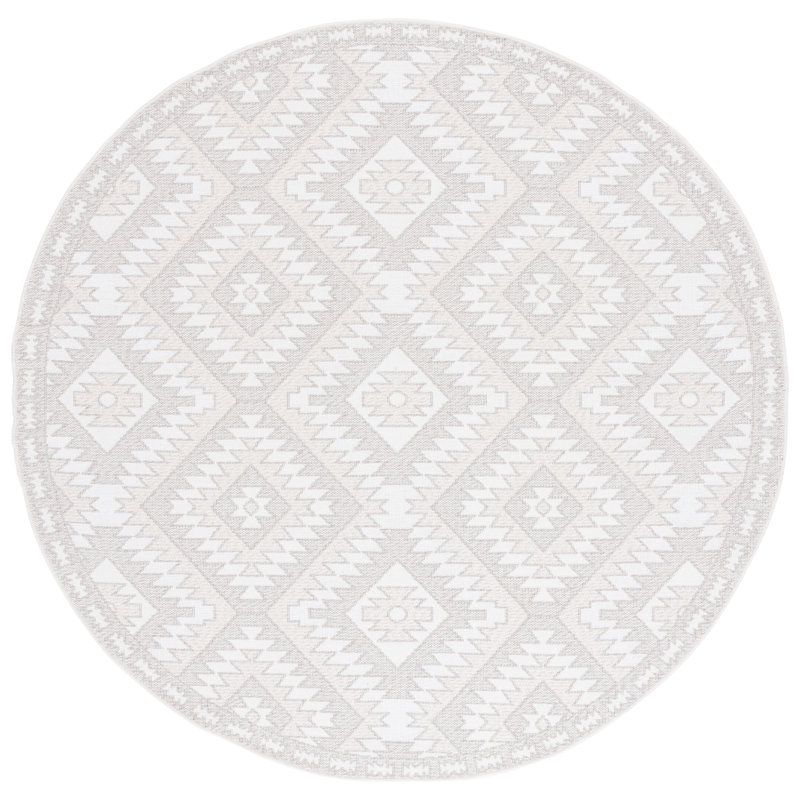 Lacia Performance Geometric Rug, Round 6'7"