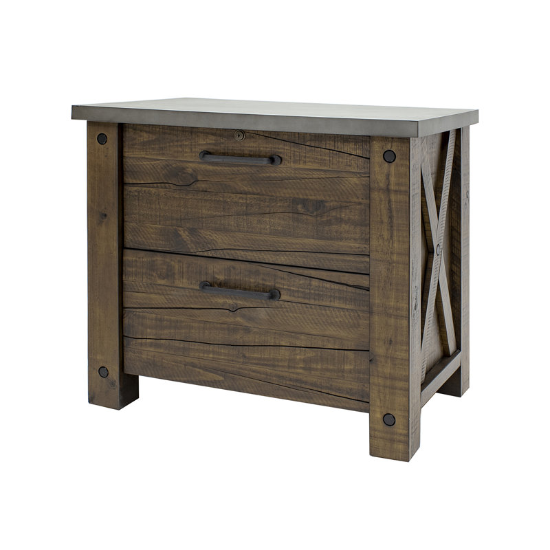Fierro 34'' Wide 2 -Drawer Solid Wood File Cabinet