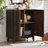  Fienley 37.6“ Tall Mid-century Modern 2-door Accent Cabinet With Architectural Grid Front And Four-compartment Storage