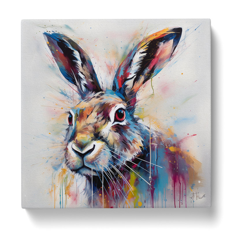 Hare Expressionism No.1 - Wrapped Canvas, 50cm H x 50cm W x 3cm D