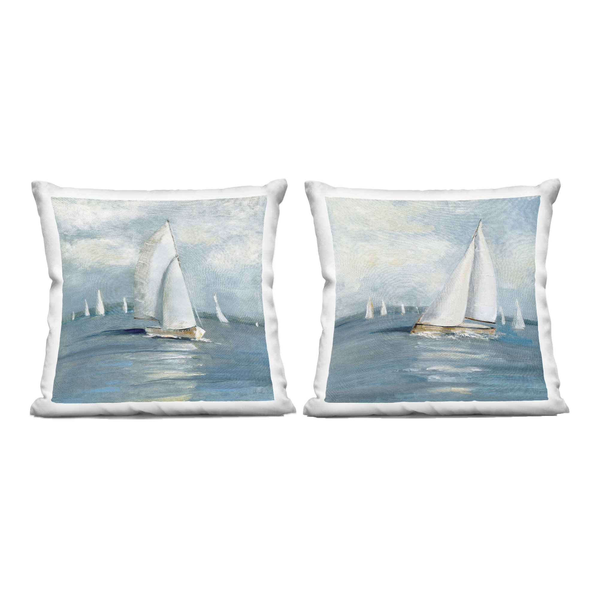 Stupell Industries Sailboat Fleet Vessels 2 Piece Decorative Printed ...