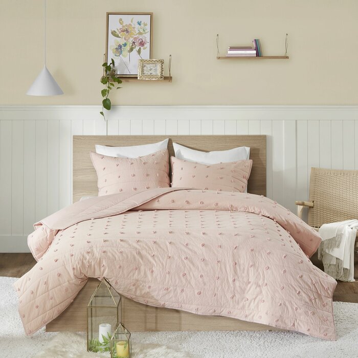 Latitude Run® Kazi Chenille Dot Cotton Coverlet Set & Reviews | Wayfair