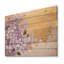 Lilas printemps harmonie dorée III - Art mural traditionnel en bois sur bois de pin naturel-113365384