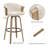 Lesli 30.51''Swivel Tufted Boucle Upholstered Bentwood Bar Stool