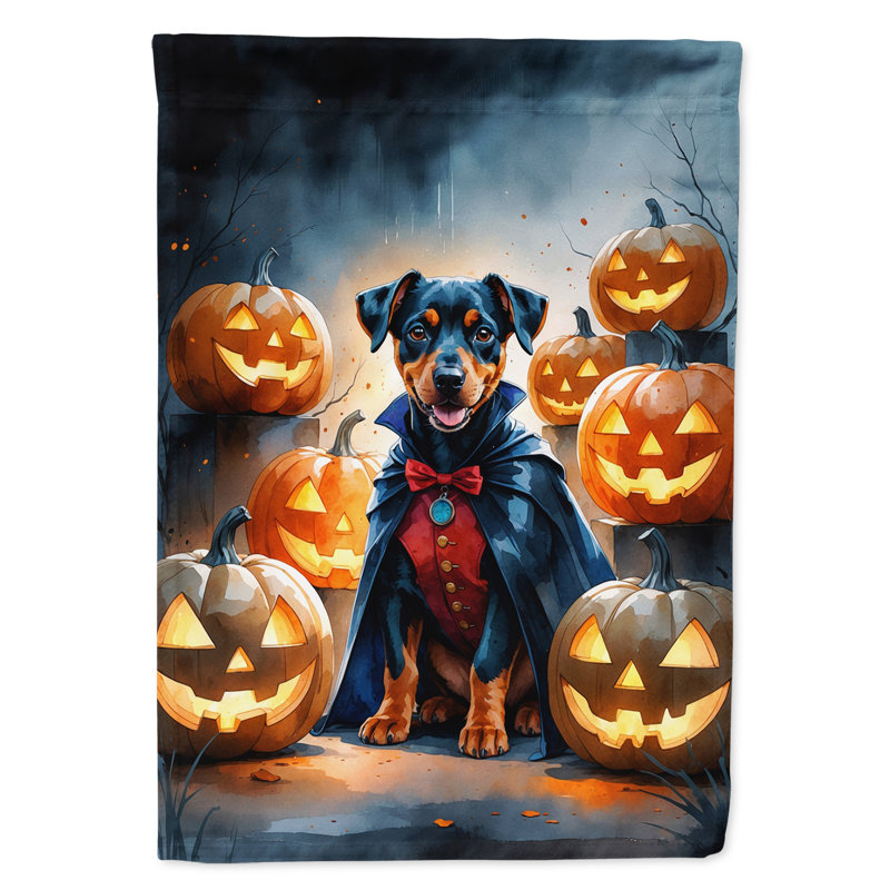 Drapeau de jardin chiot Halloween, Doberman Pinscher
