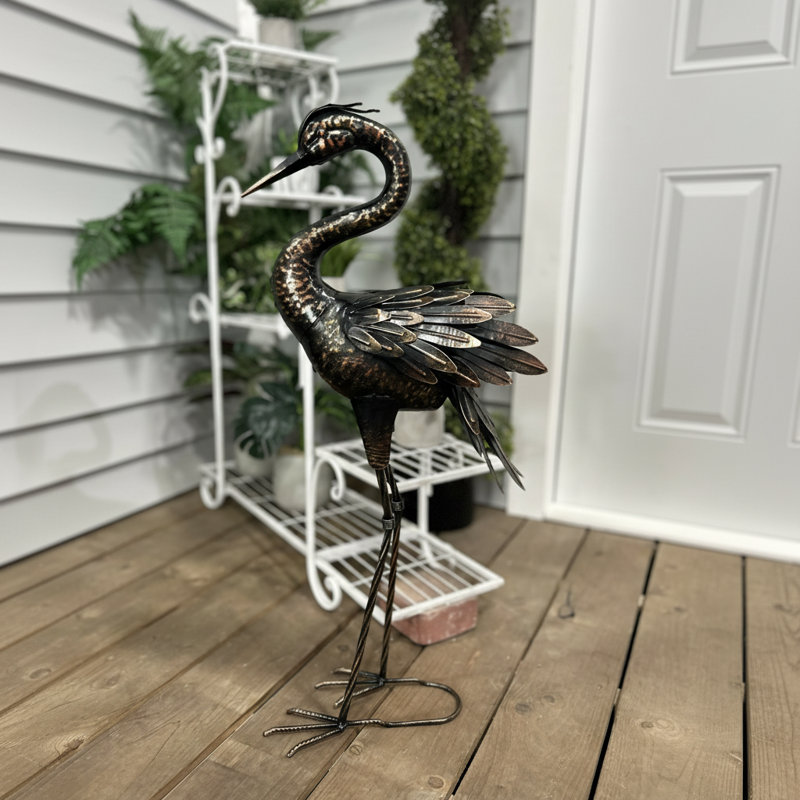 Statue de jardin en métal Heron