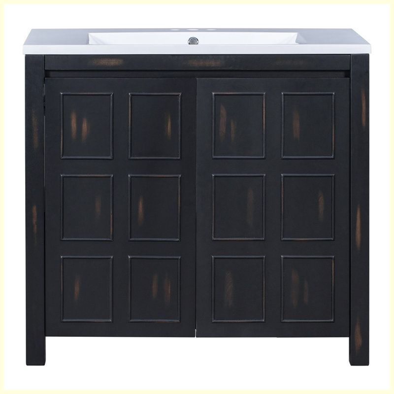 Organisateur de meuble-lavabo moderne avec lavabo Elverta
