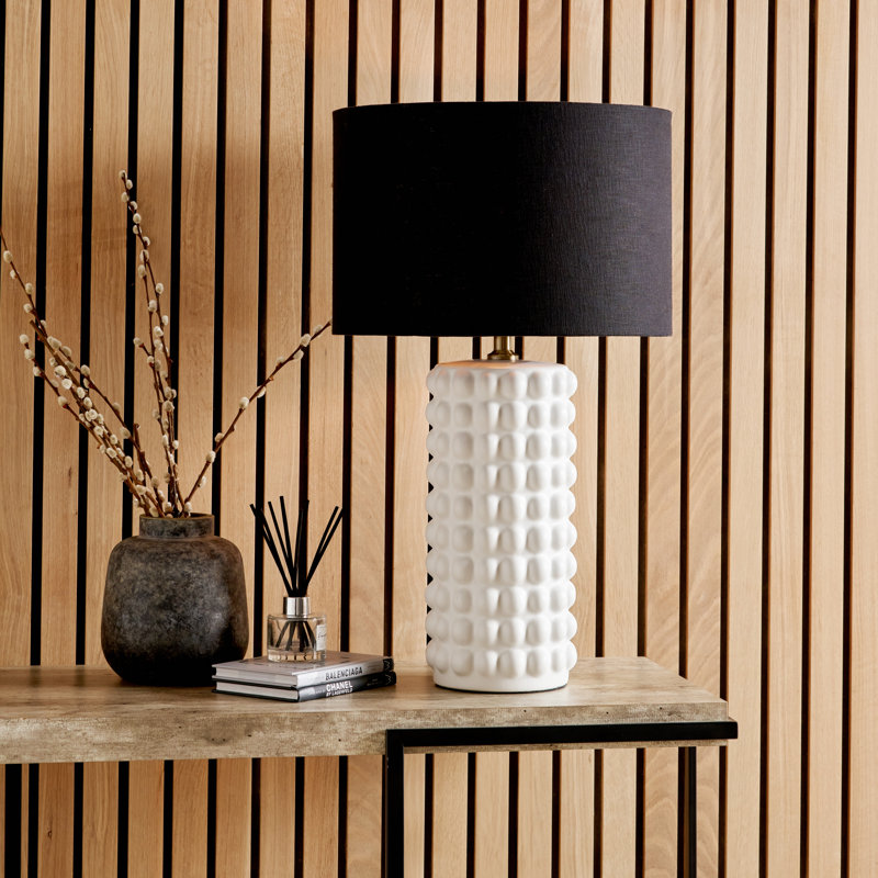 Ceramic Table Lamp, White, Black