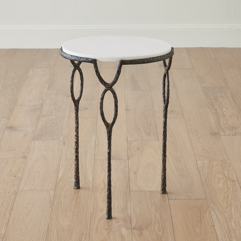 Chiseled Loop Table-Gold Leaf, Gray