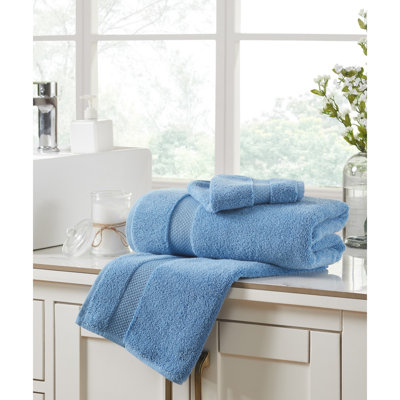 Ensemble de serviettes Splash 100% coton zéro torsion, serviettes de bain, essuie-mains et débarbouillettes, serviettes absorbantes douces 550 g / m² pour salle de bain, spa et usage quotidien, certifié OEKO-TEX, paquet de 8, bleu foncé