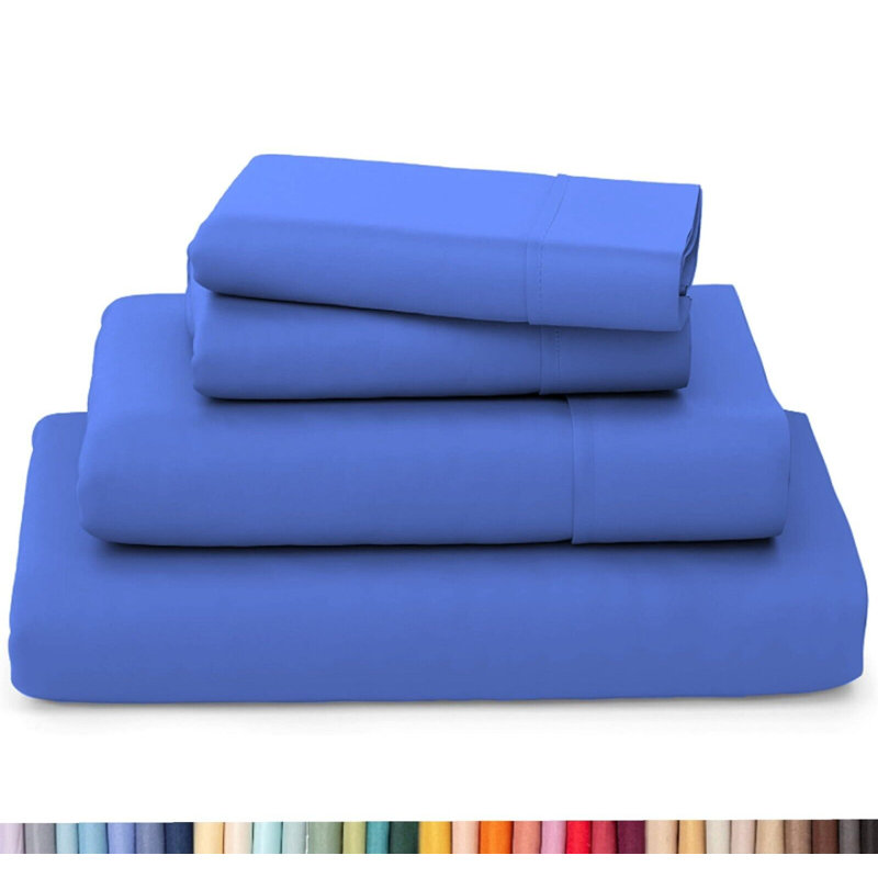 Ultra Soft Bamboo Sheet Set - 4 Pc Set - Wrinkle Resistant - Cooling Sheets with Deep Pockets, Violet