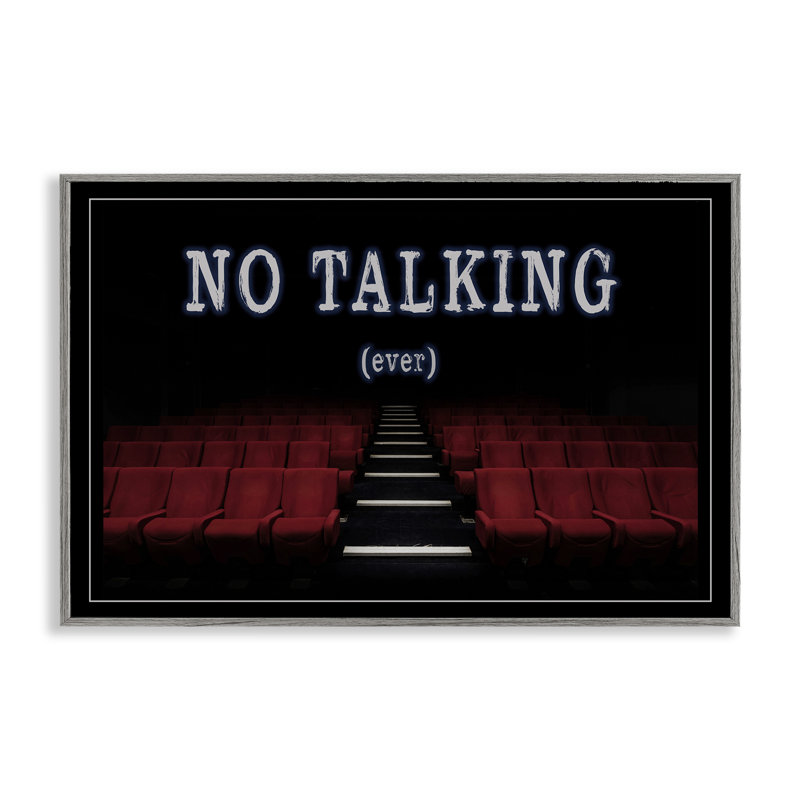  No Talking Move Theatre Black Framed Giclee Art by Graffi*tee Studios, H 16 po x l 24 po, Estampe numérique Farmhouse