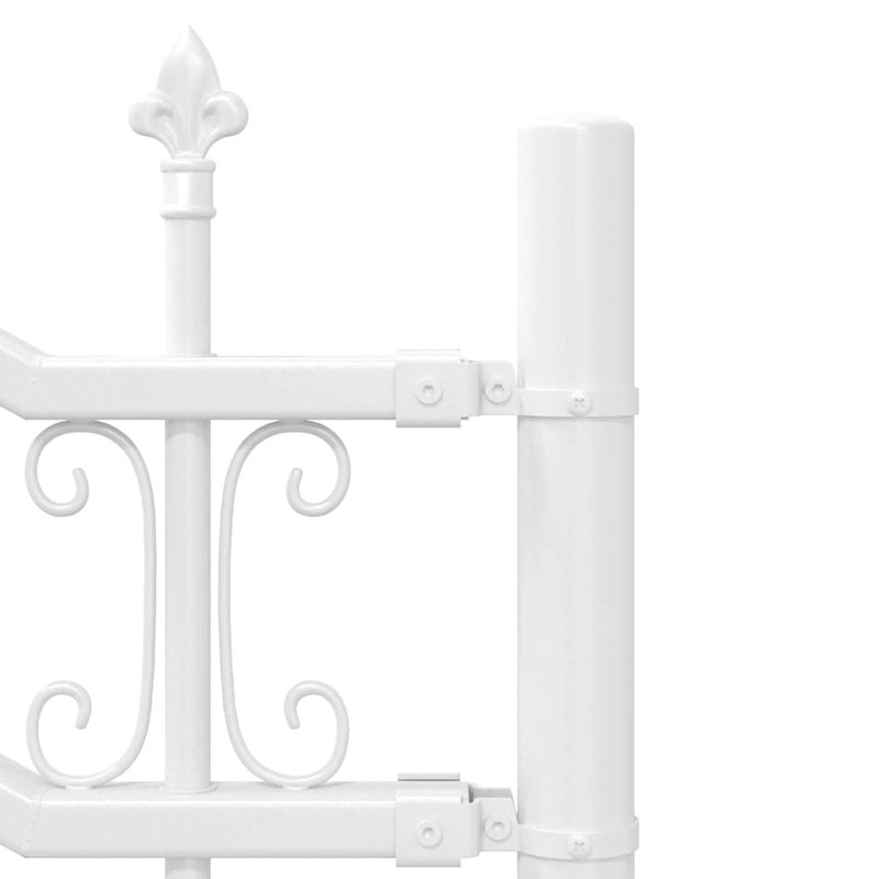 Vidaxl Garden Fence Powder-Coated Steel, White, 240cm H x 14000cm W x 2.7cm D