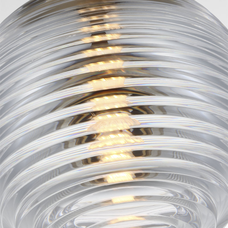 Waterford Circon 5" Mini Pendant with Clear Crystal, Natural Brass