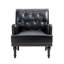 Fauteuil en similicuir noir capitonné Annalese-71856055