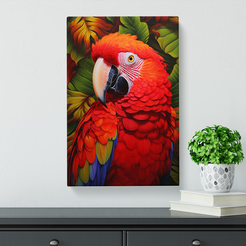Parrot Colour Field - Wrapped Canvas, 60cm H x 40cm W x 3cm D