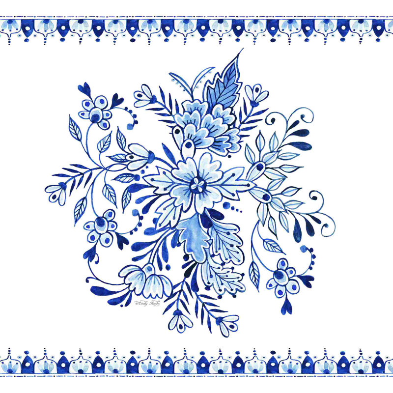 2885488_Navy Floral I, H 12 po x l 12 po