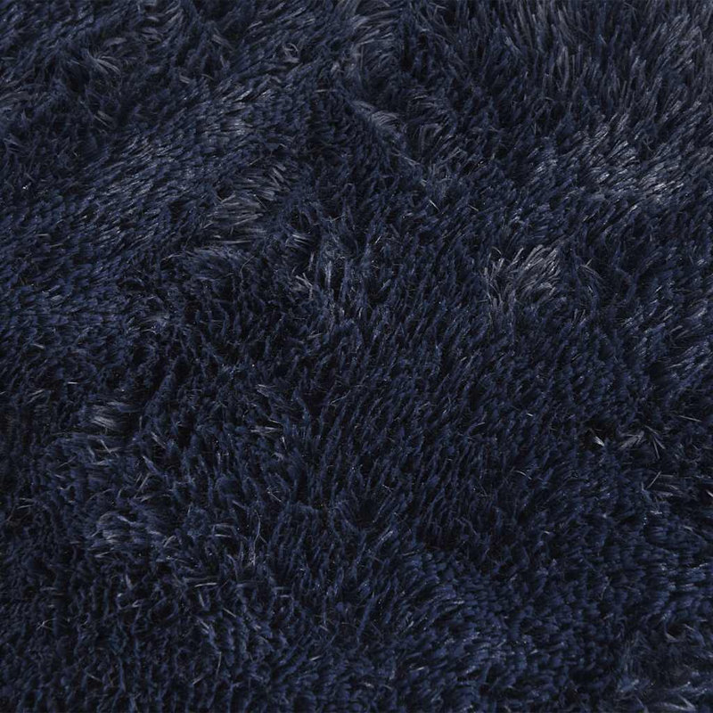 Shaggy Rug High Pile NAVARRA Navy Polyester, Round 200cm
