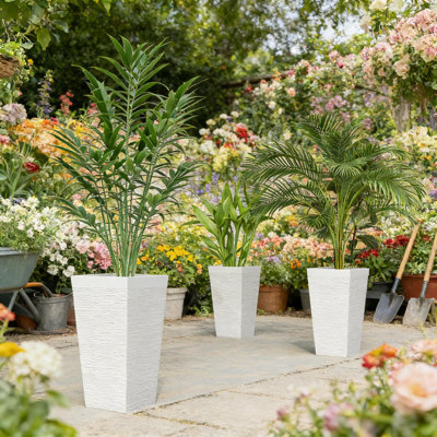 Jardinières empilables, ensemble de 3 jardinières d'extérieur