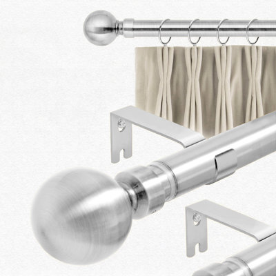 Adjustable Plain Metal Ball Curtain Rod
