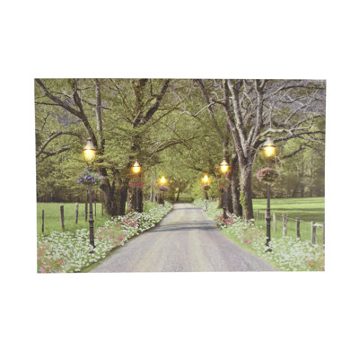LED Backlit Canvas Painting Wall Art Country Road