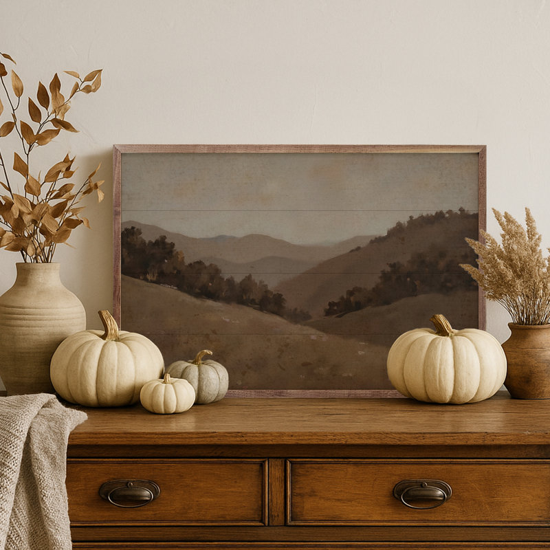 Paysage beige, H 24 po x l 36 po