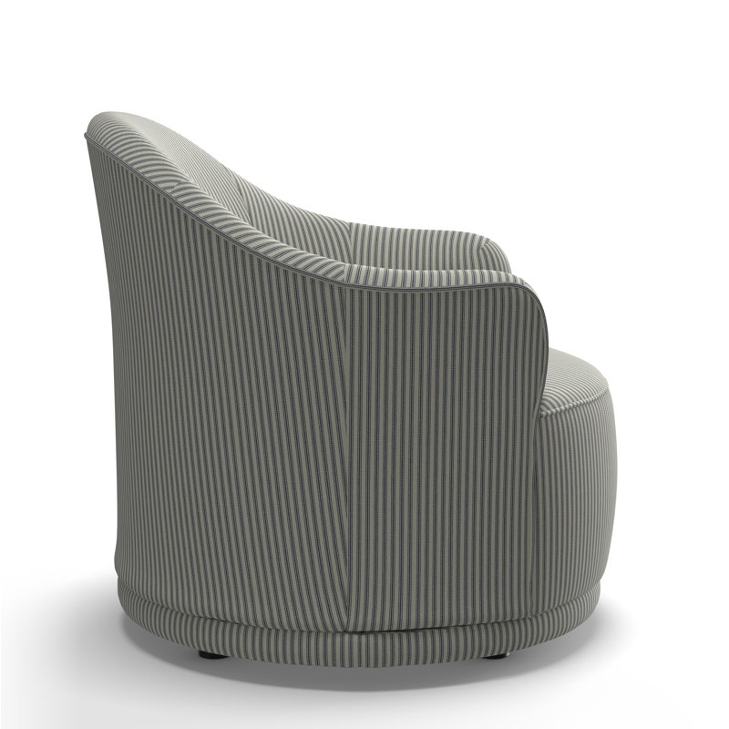 Fauteuil demi-tonneau Rumi, Rayures tissées croisière à la dérive