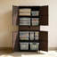 Armoire de rangement d'extérieur en osier de 76,4 po de hauteur avec tiroirs et tablettes réglables-126421304
